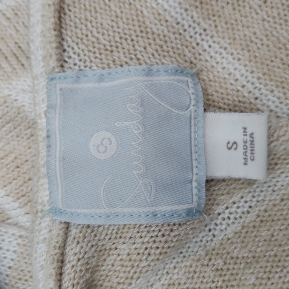 Sunday Anthropologie Striped Cream Knit Top - Picture 8 of 9